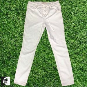 PacSun High Rise Skinny White Tie Up Jeans Size 30
